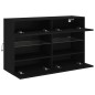 vidaXL Mueble de TV de pared con luces LED negro 98,5x30x60,5 cm vidaXL Mueble de TV de pared con luces LED negro 98,5x30x60,5 cm