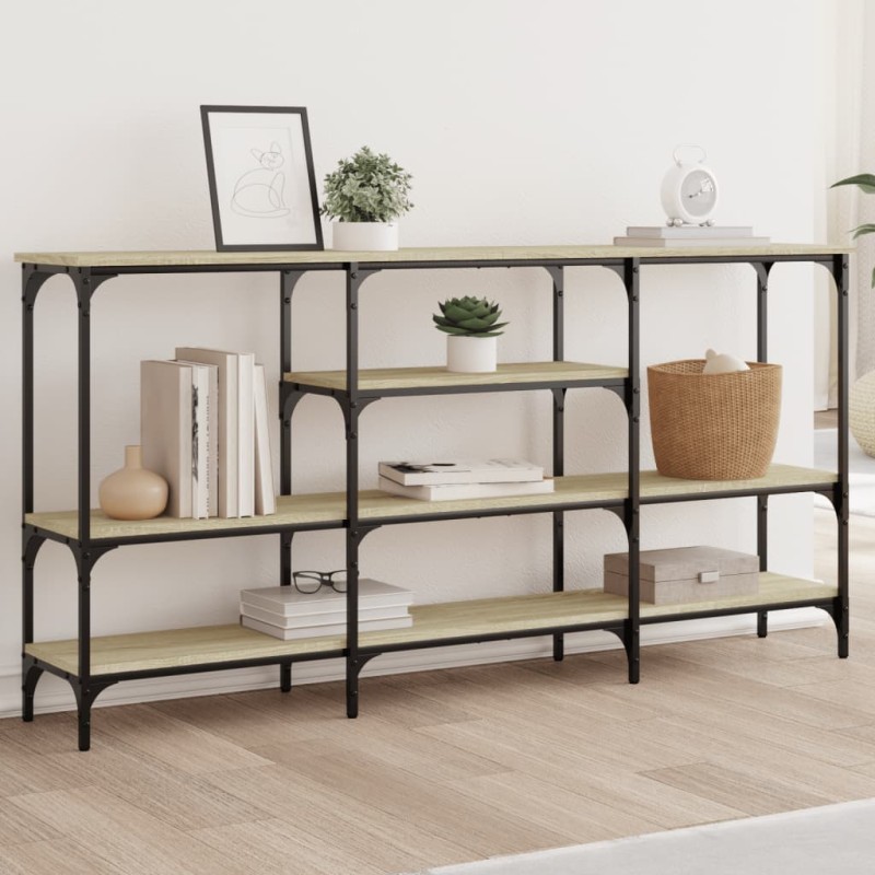 vidaXL Mesa consola madera de ingeniería roble Sonoma 160x29x80 cm vidaXL Mesa consola madera de ingeniería roble Sonoma 160x29x80 cm
