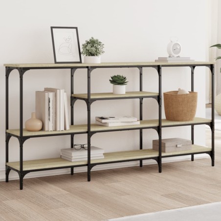 vidaXL Mesa consola madera de ingeniería roble Sonoma 160x29x80 cm