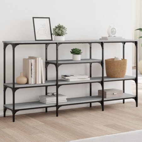 vidaXL Mesa consola madera de ingeniería gris Sonoma 160x29x80 cm