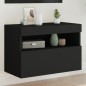 vidaXL Mueble de TV de pared con luces LED negro 60x30x40 cm vidaXL Mueble de TV de pared con luces LED negro 60x30x40 cm