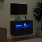 vidaXL Mueble de TV de pared con luces LED negro 60x30x40 cm vidaXL Mueble de TV de pared con luces LED negro 60x30x40 cm