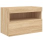 vidaXL Mueble de TV de pared con luces LED roble Sonoma 60x30x40 cm vidaXL Mueble de TV de pared con luces LED roble Sonoma 60x30x40 cm