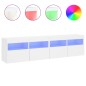 vidaXL Muebles de TV de pared con luces LED 2 uds blanco 80x30x40 cm