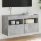 vidaXL Mueble de TV de pared con luces LED gris hormigón 80x30x40 cm vidaXL Mueble de TV de pared con luces LED gris hormigón 80x30x40 cm