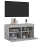 vidaXL Mueble de TV de pared con luces LED gris hormigón 80x30x40 cm vidaXL Mueble de TV de pared con luces LED gris hormigón 80x30x40 cm