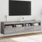 vidaXL Muebles TV de pared con luces LED 2 uds gris Sonoma 80x30x40 cm vidaXL Muebles TV de pared con luces LED 2 uds gris Sonoma 80x30x40 cm