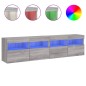 vidaXL Muebles TV de pared con luces LED 2 uds gris Sonoma 80x30x40 cm vidaXL Muebles TV de pared con luces LED 2 uds gris Sonoma 80x30x40 cm
