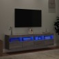 vidaXL Muebles TV de pared con luces LED 2 uds gris Sonoma 80x30x40 cm vidaXL Muebles TV de pared con luces LED 2 uds gris Sonoma 80x30x40 cm