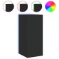 vidaXL Mueble de TV de pared con luces LED negro 30,5x35x70 cm vidaXL Mueble de TV de pared con luces LED negro 30,5x35x70 cm