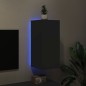 vidaXL Mueble de TV de pared con luces LED negro 30,5x35x70 cm vidaXL Mueble de TV de pared con luces LED negro 30,5x35x70 cm