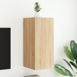 vidaXL Mueble de TV de pared con luces LED roble Sonoma 30,5x35x70 cm