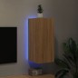 vidaXL Mueble de TV de pared con luces LED roble Sonoma 30,5x35x70 cm vidaXL Mueble de TV de pared con luces LED roble Sonoma 30,5x35x70 cm