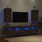 vidaXL Muebles TV de pared luces LED 2 uds roble ahumado 30,5x35x70 cm vidaXL Muebles TV de pared luces LED 2 uds roble ahumado 30,5x35x70 cm