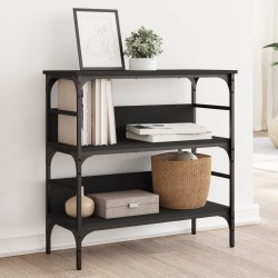 vidaXL Mesa consola madera de ingeniería negra 75x32x75 cm