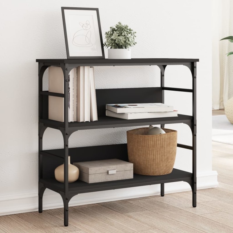 vidaXL Mesa consola madera de ingeniería negra 75x32x75 cm vidaXL Mesa consola madera de ingeniería negra 75x32x75 cm