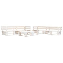vidaXL Set de muebles de jardín de palets 6 piezas madera blanco