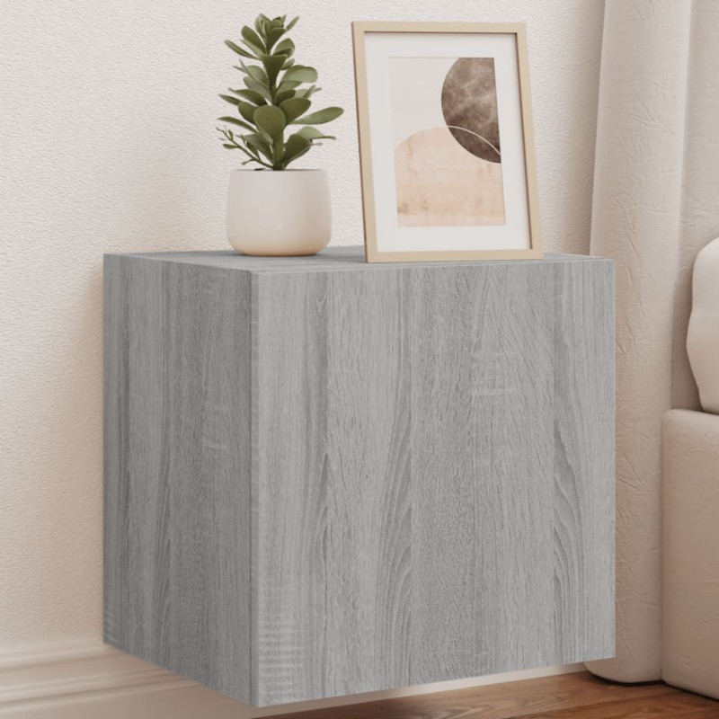 vidaXL Muebles TV de pared luces LED 2 uds gris Sonoma 40,5x35x40 cm vidaXL Muebles TV de pared luces LED 2 uds gris Sonoma 40,5x35x40 cm