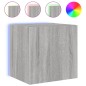 vidaXL Muebles TV de pared luces LED 2 uds gris Sonoma 40,5x35x40 cm vidaXL Muebles TV de pared luces LED 2 uds gris Sonoma 40,5x35x40 cm
