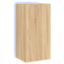 vidaXL Mueble de TV de pared con luces LED roble Sonoma 40,5x35x80 cm