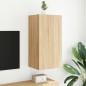 vidaXL Mueble de TV de pared con luces LED roble Sonoma 40,5x35x80 cm