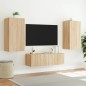 vidaXL Mueble de TV de pared con luces LED roble Sonoma 40,5x35x80 cm