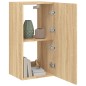 vidaXL Mueble de TV de pared con luces LED roble Sonoma 40,5x35x80 cm