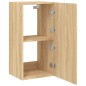 vidaXL Mueble de TV de pared con luces LED roble Sonoma 40,5x35x80 cm