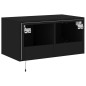 vidaXL Mueble de TV de pared con luces LED negro 60x35x31 cm