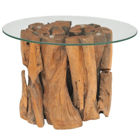 vidaXL Mesa de centro de madera flotante de teca maciza 60 cm