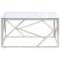 vidaXL Mesa de centro plateada acero inoxidable y vidrio templado vidaXL Mesa de centro plateada acero inoxidable y vidrio templado