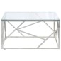vidaXL Mesa de centro plateada acero inoxidable y vidrio templado vidaXL Mesa de centro plateada acero inoxidable y vidrio templado