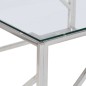 vidaXL Mesa de centro plateada acero inoxidable y vidrio templado vidaXL Mesa de centro plateada acero inoxidable y vidrio templado