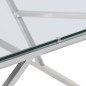 vidaXL Mesa de centro plateada acero inoxidable y vidrio templado vidaXL Mesa de centro plateada acero inoxidable y vidrio templado