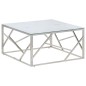 vidaXL Mesa de centro plateada acero inoxidable y vidrio templado vidaXL Mesa de centro plateada acero inoxidable y vidrio templado
