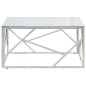 vidaXL Mesa de centro plateada acero inoxidable y vidrio templado vidaXL Mesa de centro plateada acero inoxidable y vidrio templado