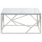 vidaXL Mesa de centro plateada acero inoxidable y vidrio templado vidaXL Mesa de centro plateada acero inoxidable y vidrio templado