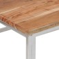 vidaXL Mesa de centro acero inoxidable plateado y madera maciza acacia vidaXL Mesa de centro acero inoxidable plateado y madera maciza acacia