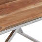 vidaXL Mesa de centro acero inoxidable plateado y madera maciza acacia vidaXL Mesa de centro acero inoxidable plateado y madera maciza acacia