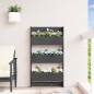 vidaXL Jardinera de pared 3 niveles madera pino gris 60x18,5x110 cm vidaXL Jardinera de pared 3 niveles madera pino gris 60x18,5x110 cm