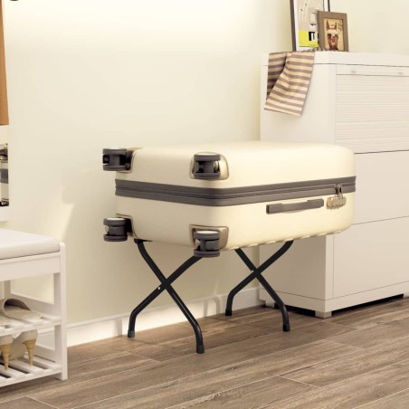 vidaXL Soporte para maletas con respaldo negro 56x39x52 cm 