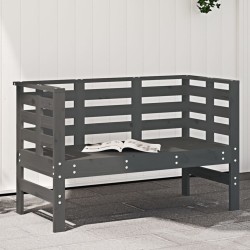 vidaXL Banco de jardín madera maciza de pino gris 111,5x53x71 cm