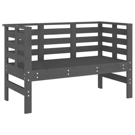 vidaXL Banco de jardín madera maciza de pino gris 111,5x53x71 cm