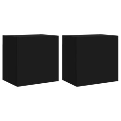 vidaXL Muebles TV de pared 2 uds madera ingeniería negro 40,5x30x40 cm