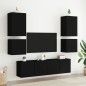 vidaXL Muebles TV de pared 2 uds madera ingeniería negro 40,5x30x40 cm