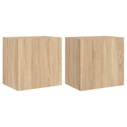 vidaXL Muebles de TV de pared 2 uds madera roble Sonoma 40,5x30x40 cm