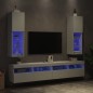 vidaXL Muebles de TV con luces LED 2 uds blanco 30,5x30x102 cm vidaXL Muebles de TV con luces LED 2 uds blanco 30,5x30x102 cm