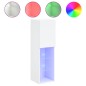 vidaXL Muebles de TV con luces LED 2 uds blanco 30,5x30x102 cm vidaXL Muebles de TV con luces LED 2 uds blanco 30,5x30x102 cm