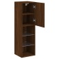 vidaXL Muebles de TV con luces LED 2 uds marrón roble 30,5x30x102 cm