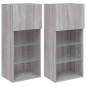 vidaXL Muebles de TV con luces LED 2 uds gris Sonoma 40,5x30x90 cm vidaXL Muebles de TV con luces LED 2 uds gris Sonoma 40,5x30x90 cm